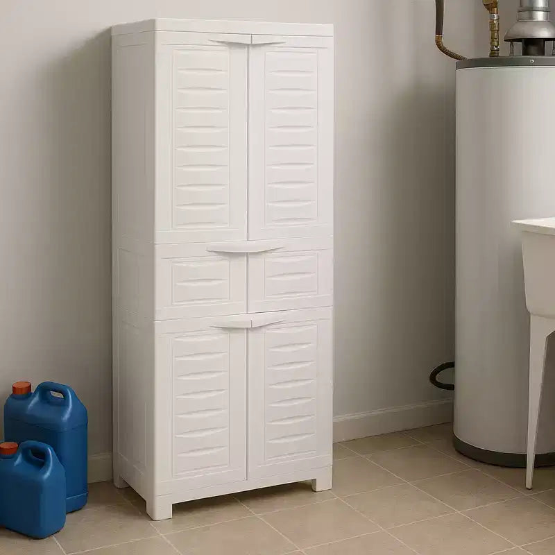 Plastic Storage Cabinet with 2 Adjustable Shelves and 1 Drawer - 57