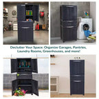 Plastic Storage Cabinet with 2 Adjustable Shelves and 1 Drawer - 57