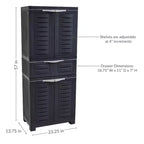 Plastic Storage Cabinet with 2 Adjustable Shelves and 1 Drawer - 57