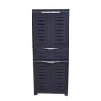 Plastic Storage Cabinet with 2 Adjustable Shelves and 1 Drawer - 57