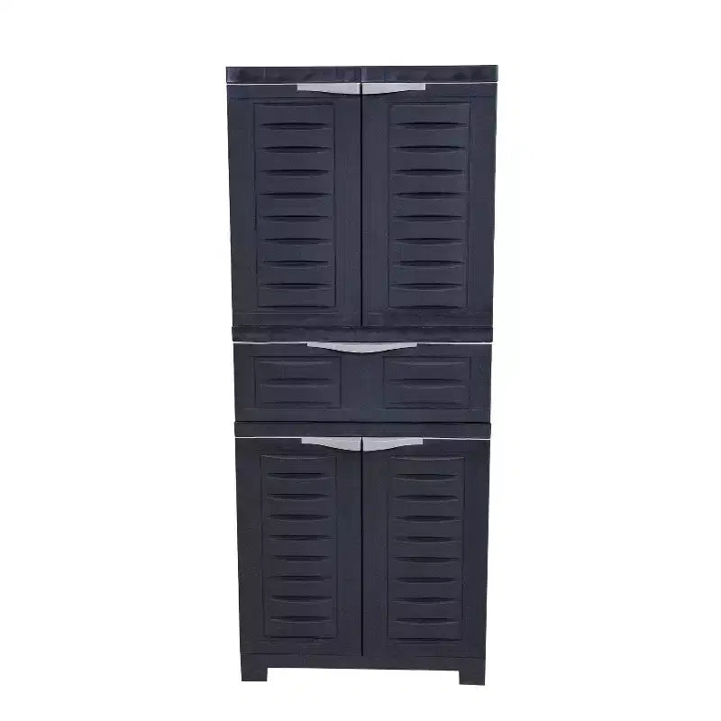 Plastic Storage Cabinet with 2 Adjustable Shelves and 1 Drawer - 57