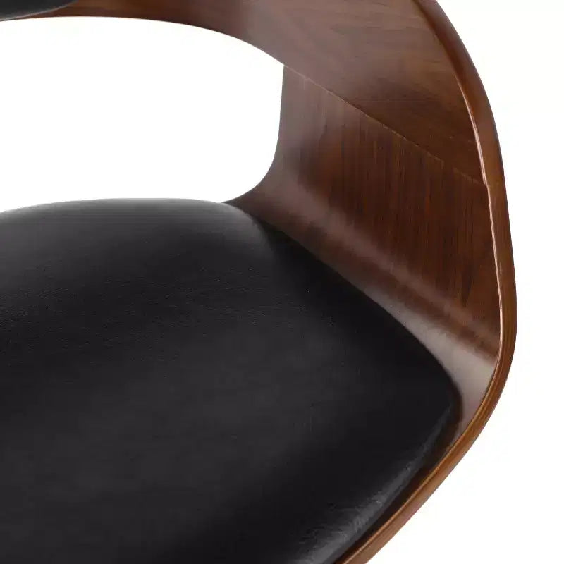 360 Swivel Bar Stool Counter Stool Dining Chair Pub Kitchen Stool, Black&Brown