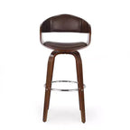 360 Swivel Bar Stool Counter Stool Dining Chair Pub Kitchen Stool, Black&Brown