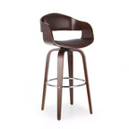 360 Swivel Bar Stool Counter Stool Dining Chair Pub Kitchen Stool, Black&Brown