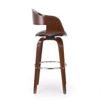 360 Swivel Bar Stool Counter Stool Dining Chair Pub Kitchen Stool, Black&Brown