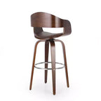 360 Swivel Bar Stool Counter Stool Dining Chair Pub Kitchen Stool, Black&Brown