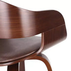 360 Swivel Bar Stool Counter Stool Dining Chair Pub Kitchen Stool, Black&Brown
