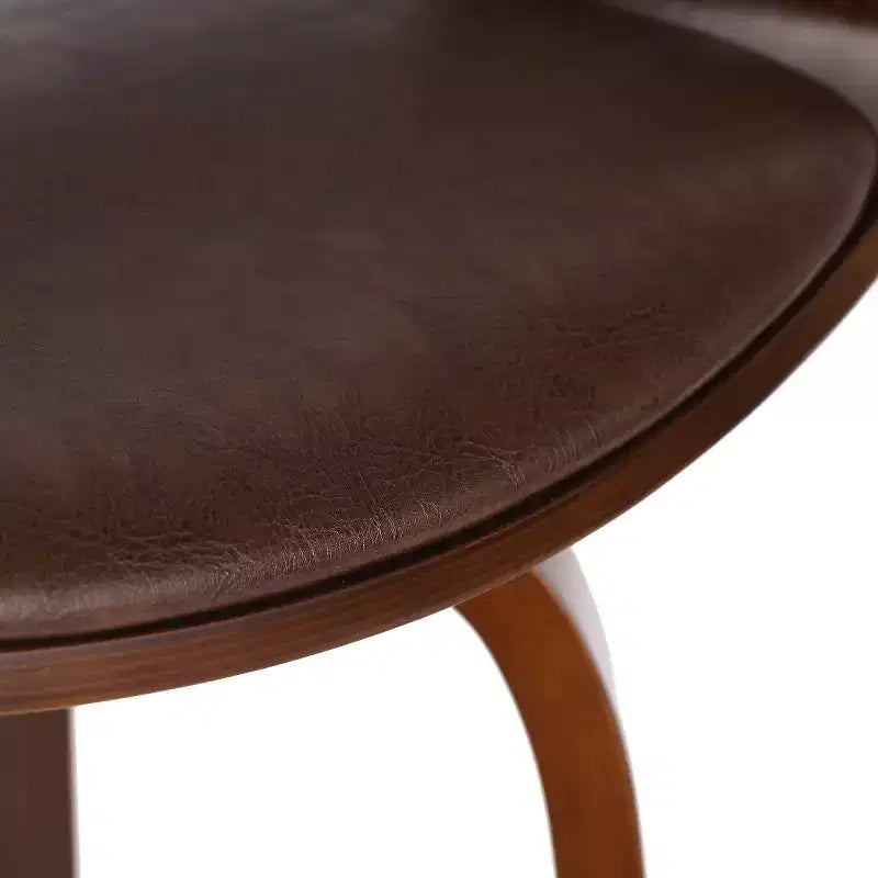 360 Swivel Bar Stool Counter Stool Dining Chair Pub Kitchen Stool, Black&Brown