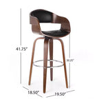 360 Swivel Bar Stool Counter Stool Dining Chair Pub Kitchen Stool, Black&Brown