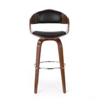 360 Swivel Bar Stool Counter Stool Dining Chair Pub Kitchen Stool, Black&Brown