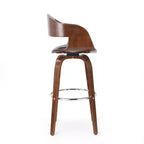 360 Swivel Bar Stool Counter Stool Dining Chair Pub Kitchen Stool, Black&Brown