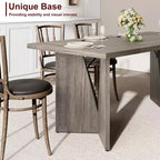 71 Inch Rectangular Dining Table for 6, Rustic Farmhouse Tall Kitchen Table with Large Tabletop, Long Wooden Dining Room Table with Heavy Duty Legs