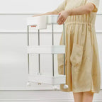 3/4 Tier Rolling Cart, Utility Cart for Kitchen Storage, Mobile Shelves Slide-Out Organizers with 2 Lockable Wheels & Hooks