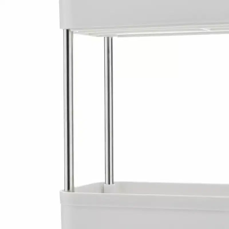 3/4 Tier Rolling Cart, Utility Cart for Kitchen Storage, Mobile Shelves Slide-Out Organizers with 2 Lockable Wheels & Hooks