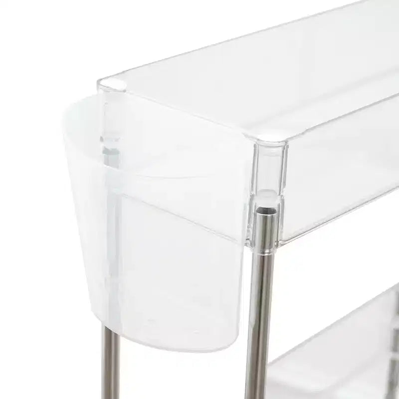 3/4 Tier Rolling Cart, Utility Cart for Kitchen Storage, Mobile Shelves Slide-Out Organizers with 2 Lockable Wheels & Hooks