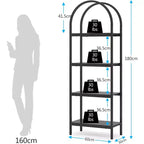 70.8 4-Tier Open Arched Bookshelf