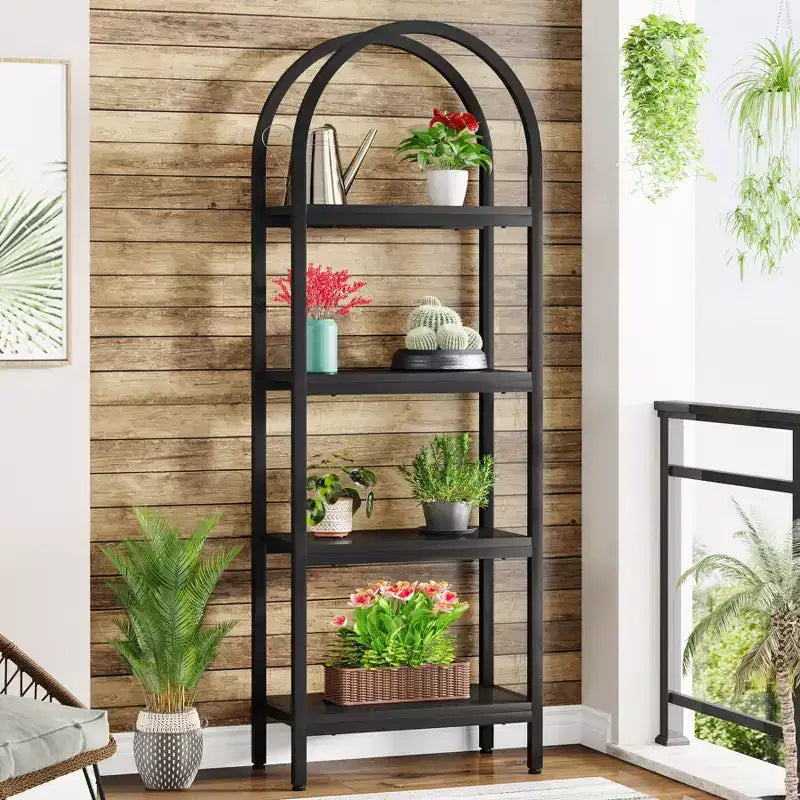 70.8 4-Tier Open Arched Bookshelf