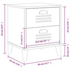 Bedside Cabinet Accent End Table Bedroom Furniture Engineered Wood