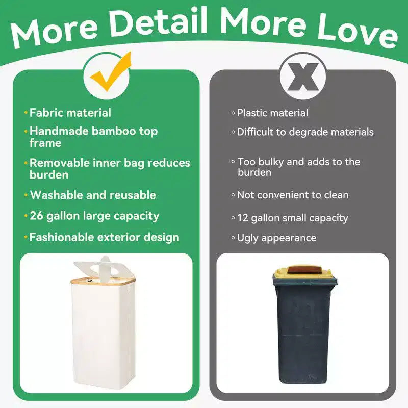 100L Beige Laundry Hamper & Recycling Bin with Lid, 2 Liners, Collapsible, Waterproof