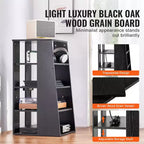 5-Tier AV Media Stand,Wooden Audio-Video Media Stand for DVD Players/Cable Boxes/Games Consoles, Height-Adjustable Media Storage Cabinet, Black