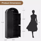 71.6 Tall Arched Kitchen Pantry Cabinet Farmhouse Storage with Doors, Large Bookshelf with Doors