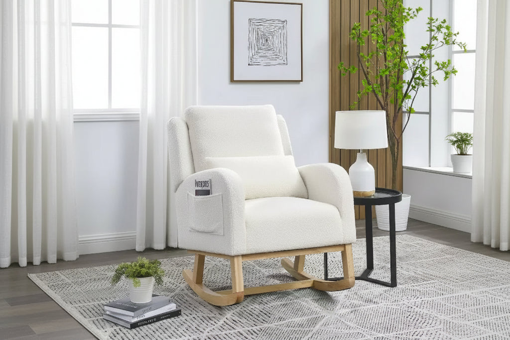 Modern Accent Chair High Backrest Lounge Chair Armchairs Rocking Chair