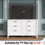 6-Drawer Dresser, Large Storage Cabinet for Bedroom, Living Room, Entryway, Retro Wood Chest of Drawers with Metal Handles & Anti-Tip Design, 54-Inch