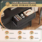 6-Drawer Dresser, Large Storage Cabinet for Bedroom, Living Room, Entryway, Retro Wood Chest of Drawers with Metal Handles & Anti-Tip Design, 54-Inch