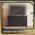6-Drawer Dresser, Large Storage Cabinet for Bedroom, Living Room, Entryway, Retro Wood Chest of Drawers with Metal Handles & Anti-Tip Design, 54-Inch