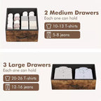 5 Drawers Dresser for Bedroom - Fabric Storage Tower with Wood Top, Sturdy Steel Frame, Easy Pull Handle Dressers