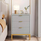 Modern Nightstand with 3 Drawers, White Bedside Table for Bedroom, Sofa Side End Table with Storage Drawers