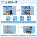 Expandable 8-Tier Shoe Rack Organizer with Door Holds 32 Pairs Detachable Shoe Storage Cabinet Space-Saving Entryway & Bedroom Organizer