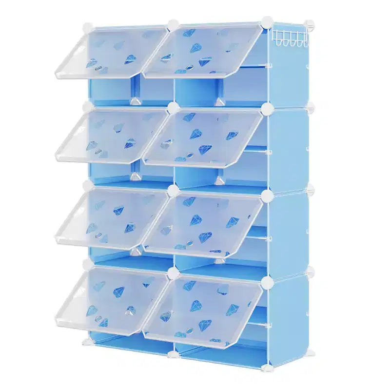 Expandable 8-Tier Shoe Rack Organizer with Door Holds 32 Pairs Detachable Shoe Storage Cabinet Space-Saving Entryway & Bedroom Organizer