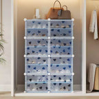 Expandable 8-Tier Shoe Rack Organizer with Door Holds 32 Pairs Detachable Shoe Storage Cabinet Space-Saving Entryway & Bedroom Organizer