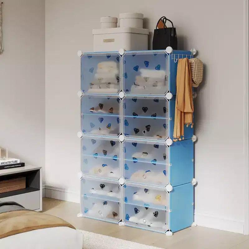 Expandable 8-Tier Shoe Rack Organizer with Door Holds 32 Pairs Detachable Shoe Storage Cabinet Space-Saving Entryway & Bedroom Organizer