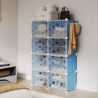 Expandable 8-Tier Shoe Rack Organizer with Door Holds 32 Pairs Detachable Shoe Storage Cabinet Space-Saving Entryway & Bedroom Organizer