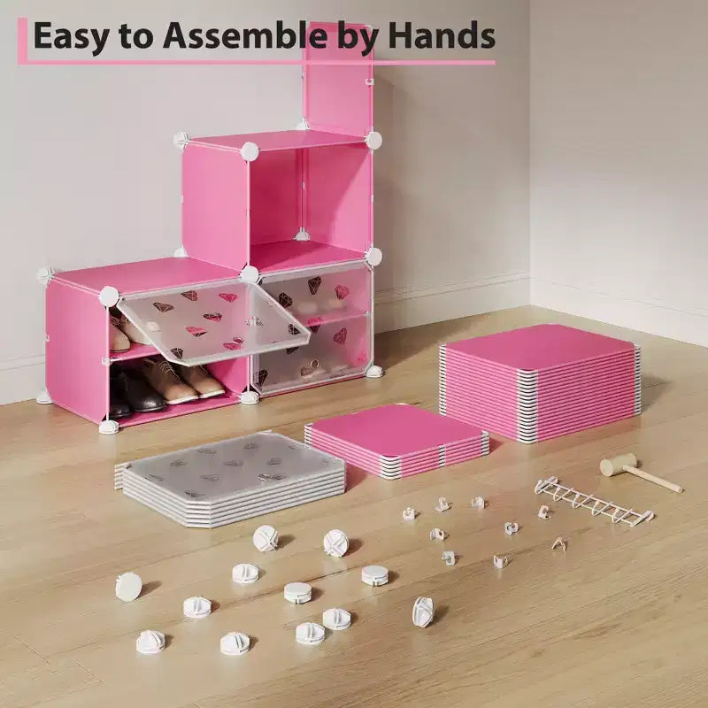 Expandable 8-Tier Shoe Rack Organizer with Door Holds 32 Pairs Detachable Shoe Storage Cabinet Space-Saving Entryway & Bedroom Organizer