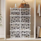Expandable 8-Tier Shoe Rack Organizer with Door Holds 32 Pairs Detachable Shoe Storage Cabinet Space-Saving Entryway & Bedroom Organizer