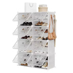 Expandable 8-Tier Shoe Rack Organizer with Door Holds 32 Pairs Detachable Shoe Storage Cabinet Space-Saving Entryway & Bedroom Organizer