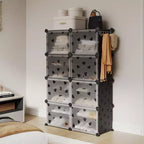 Expandable 8-Tier Shoe Rack Organizer with Door Holds 32 Pairs Detachable Shoe Storage Cabinet Space-Saving Entryway & Bedroom Organizer