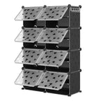 Expandable 8-Tier Shoe Rack Organizer with Door Holds 32 Pairs Detachable Shoe Storage Cabinet Space-Saving Entryway & Bedroom Organizer