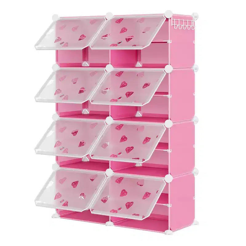 Expandable 8-Tier Shoe Rack Organizer with Door Holds 32 Pairs Detachable Shoe Storage Cabinet Space-Saving Entryway & Bedroom Organizer