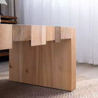 Modern Rustic Rectangular Wood Coffee Table with Slatted Design
