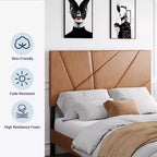 Full/Queen/King Size Upholstered Bed with Headboard, Metal Platform Bed Frame with Under Bed Storage,Antique Brown