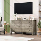 Grande commode 6 tiroirs pour chambre à coucher, meuble de rangement moderne en bois avec tiroirs profonds, poignées métalliques, idéale pour chambre d'enfant, entrée, couloir