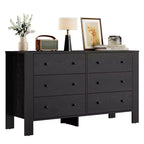 Grande commode 6 tiroirs pour chambre à coucher, meuble de rangement moderne en bois avec tiroirs profonds, poignées métalliques, idéale pour chambre d'enfant, entrée, couloir
