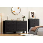 Grande commode 6 tiroirs pour chambre à coucher, meuble de rangement moderne en bois avec tiroirs profonds, poignées métalliques, idéale pour chambre d'enfant, entrée, couloir