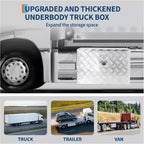 Underbody Truck Tool Box, Aluminum Diamond Plate Lockable Storage Box, Waterproof T-Handle Latch