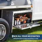 Underbody Truck Tool Box, Aluminum Diamond Plate Lockable Storage Box, Waterproof T-Handle Latch