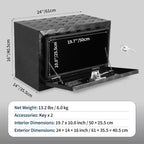 Underbody Truck Tool Box, Aluminum Diamond Plate Lockable Storage Box, Waterproof T-Handle Latch